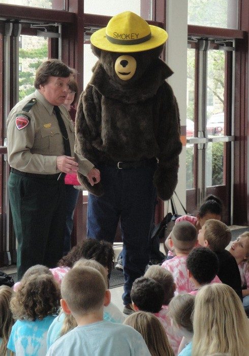 Christiansburg Primary School visit with Smokey Bear