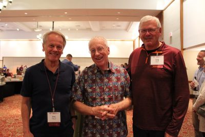 From left: Einar Olsen ’79, Professor Jim Campbell, and Craig Day ’81