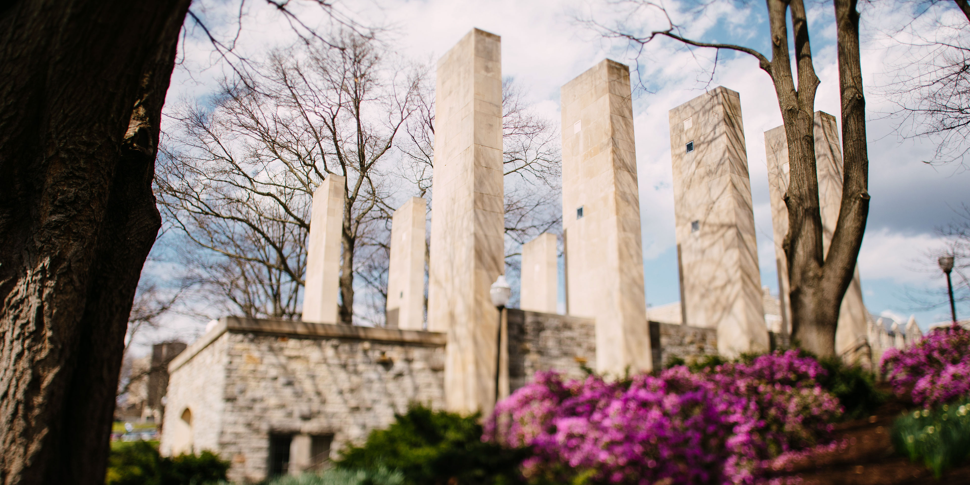 Stone pylons rising to the sky.