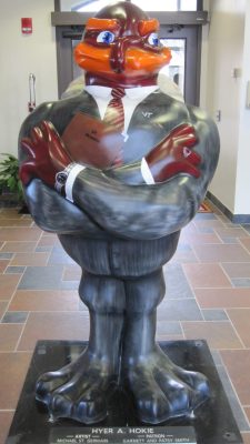 One of four HokieBird statues designed by Michael St. Germain.