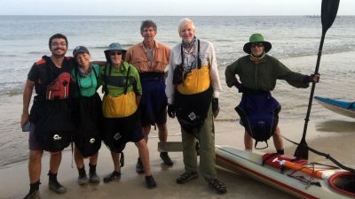  the kayak expedition team (left to right): Stephen Eren, Alex Crooks, Upstream Alliance board member Walter Brown, Tom Horton, Don Baugh, and Upstream Alliance board member Mike Tannen.