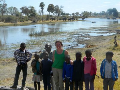 In addition to her research, Lindsey Rich developed an outreach program for children in Botswana to help build relationships with the local community.